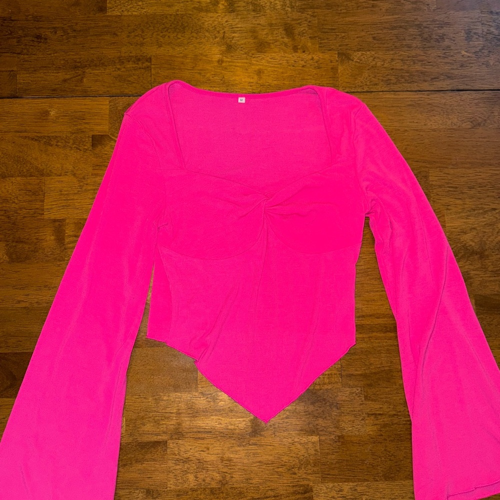 Going out Pink Women's Top with bell sleeves
